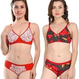 Pure Cotton Womens Lingerie Set Combo Bra & Panties-image-63