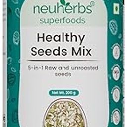 Neuherbs Healthy seeds mix for weight management, Pumpkin, Sunflower, Watermelon, Flax & Chia Seeds | Improved digestion, Muscle building, healthy heart with Omega-3 & protein support- 200 g Trail mix seeds-image-92