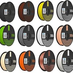 3IDEA 12 Pcs Multi-Color Set PLA 3D Printing Filaments Bundle PLA Filament 1.75mm,Creative 3D Printing, Strong & Smooth Printing, Perfect for DIY, Art,-48