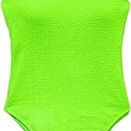MERISHOPP™ Swimsuit with Chest Pads Beachwear Thong Bathing Suits Women M Fluorescent Greenish-image-50