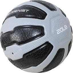 GYMENIST Rubber Medicine Ball with Textured Grip, Available in 9 Sizes, 2-20 LB, Weighted Fitness Balls,Improves Balance and Flexibility - Great for Gym, Workouts, (20 LB (Grey-Black))-image-24
