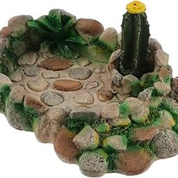POPETPOP Reptile Simulation Cactus Water and Food Dish for Tortoises Lizards and Snakes Stable Feeder Bowl for Pets Smooth Design-image-49
