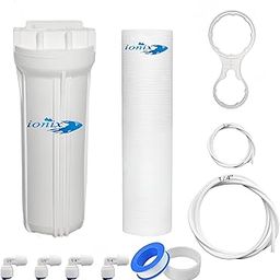 IONIX Pre filter for Water purifier, Compatible for all RO/UV/UF water purifier brand and non branded,Comes with both 1/4 adapter & pipe ro pre filter housing set, 1 Set, White-1