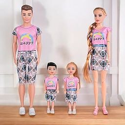 Kiddie castle Fashion Series Family Trending Pretty/Cute Doll Set of 4 | Doll Set for Girls | Family Doll Set for Girls | Complete Family Playset for Kids Colors-image-5