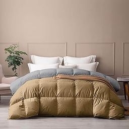 PURE ECO Reversible Comforter Single Size - Soft Microfiber 300 GSM Comforter for Winter - Soft & Luxury Design Duvet/Blanket Single Size (60"X90") - Beige/Silver Grey Color-image-80