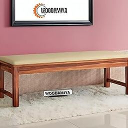 WOODAMIYA Solid Sheesham Wood Seating Bench for Home & Office l Indoor & Outdoor Seating Table l Dining Table Bench l Teak Finish l 54x14x17.2 Inch-image-79