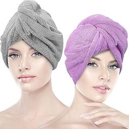 Reny Trade Microfiber 500 GSM Women Hair Wrap Bath Towel | Dry Shower Caps | Bathrobe Hat | Super Absorbent & Quick Dry Cotton Head Wrap Towel for Ladies Long Hair (Multi Colours) Pack of 2-30