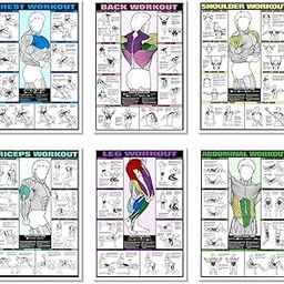 PIXELARTZ paper Wall Poster Motivational Workout and Exercises Illustrations Bodybuilding Gym Posters HD Quality Posters for Home,Office,Room Wall Multicolor 12x18" (Pack of 6 posters) (02,Large)-image-8