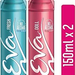 Eva Deodorant Spray Fresh and Doll for Women, 150ml each (Pack of 2)-picture-54