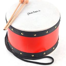 Music People Kids Big Play Drum with Sticks (Full Wooden) (RED)-16
