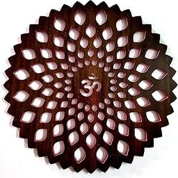 DIVOKAH® Beautiful Om Wall Hanging Wooden Design/Om Wall Decor for Living Room, Bed Room (12in om) (8 MM Plywood Thickness) (Brown)-image-16