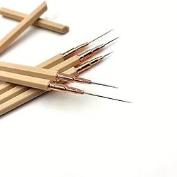 THR3E STROKES 5Pcs Nail Art Liner Brushes,Liner Brush For Nails Gel,Thin Liner Nail Brush Set,Nail Art Striping Brushes,Painting Art Design Pen For Long Lines, Thin Details, Fine Drawing Sizes 5/8/12/20/25mm (HEXAGON BROWN)-56