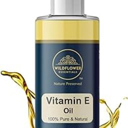 Wildflower Essentials Vitamin E Oil Cold Pressed 100% Pure & Natural (50 ml) For Face, Hair, Skin, Body-image-89