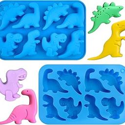 Skytail Silicone 8 Cavity Dinosaur Soap Mold for Handmade Soap Shower Bath Bombs Clay Resin Crafts Candle Wax Dino Shape Chocolate Candy Gummy Jelly Jello Cake Pop Cupcake Brownie Muffing Tray Cake Molds-18