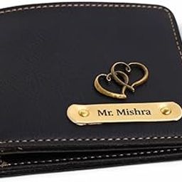 Personalized Name & Charm Leather Mens Customised Wallet | Gifts for Men Husband Boyfriend Staff Employees Clients Colleagues Friend (Black)-image-65