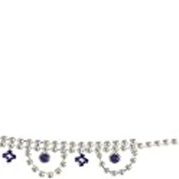 Traditional Gold Plated Antique Royal Blue Diamond Studded Designer Wedding Nose Ring for Girls And Women Jewellery-image-2