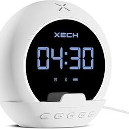 Xech Digital Alarm Clock for Students & Heavy Sleepers Small Table LED Clocks with Speaker Phone Holder Pen Stand Bedroom Study Room Home Desk (Ellipse) (White)-0