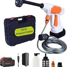 BROGBUS Pumps & Machineries 48V Rechargeable Cordless Most Powerful High Pressure Washer 80-100 Bar with 6-in-1 Adjustable Nozzle with Carry case-picture-23