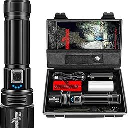 Shadowhawk Flash Light Led Torch, 20000 Lumens Flashlight Bright Light Torch, XHP70.2 Hand Torch Light Rechargeable USB Tactical, Waterproof Portable Torch Light for Trekking Hunting Emergency-20