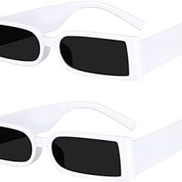 Rectangle MC Stan Inspired Sunglasses Combo of 2 Pcs for Men and Women Retro Fashion Sunglasses UV 400 Protection Square Frame Eyewear (White-Pack of 2)-image-14