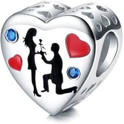 Women's 925 silver plated Heart Shape Charm with Zirconia-picture-48