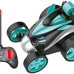 VGRASSP Mini Stunt Remote Control Rechargeable Car Toy for Kids - 360 Degree Spinning (Blue)-image-2