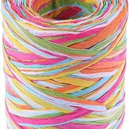 HEALLILY Colored Raffia Ribbon Natural Raffia Straw String for Festival Gifts DIY Decoration and Weaving-27