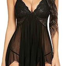 Women's Polyester Solid Midi Babydoll Nightwear-image-76