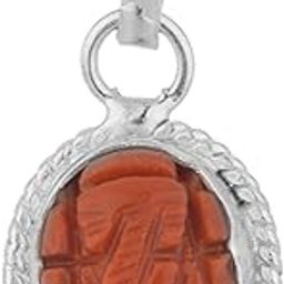 Mars Mangal Dosh Nivaran Stone Sterling Silver Gansha Pendant Original Natural Stone with German Silver Chain For Men Women Certified Energized-image-14