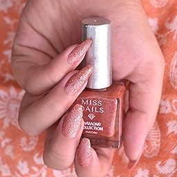 Miss Nails 15 Toxic Free Nail Color Diamond Collection, Texture Finish Cruelty-Free & Vegan, Long Curved Brush, Smooth Application & Long Lasting Nail Color (8 ml) (Rose Day)-image-91