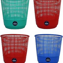 KWEL Mesh Dustbin Garbage Bin Open Dustbin, Trash Bin for Office use, School, Bedroom, Kids Room, Home, Multi Purpose - Multicolor (Pack of 4)-25