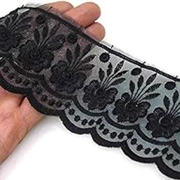 Strala Black Color Laces for Dresses, Sarees, Lehenga, Suits, Bags, Decorations, Borders, Crafts and Home Décor,Blouse (3mtr) Design-497-image-71