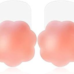 Lift Pasties Nipple Cover Reusable for Women and Girl Adhesive Nipple Covers No Show Invisible Pasties Cover Reusable Nipple Flower Shape Covers (2 pcs) Nude-image-58