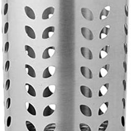 Dynore Stainless Steel Leaf Hole Cutlery Holder Spoon Holder, Pen Holder, Brush Stand (Round) (D*W*H)(9X9X11 cm)-2
