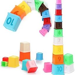 FIRSTCRY INTELLISKILLS Premium 10 Pcs Stackable Blocks & Sequencing Cubes Toy for Kids, Activity&Learning Toy for Babies,Toddlers,Preschoolers,Brain Development,Nesting Montessori Toys for 1+ Years-23
