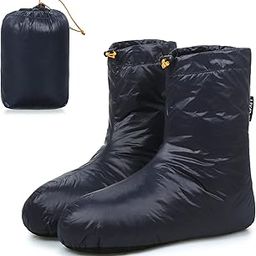 Qingyuan Winter Down Booties So s Warm Soft Windproof Sleeping Slip rs with Adjustable Drawstring for Camping Ba pa ing Sleeping Bag Tent Men Women Unisex Down Filled Boots with Storage Bag-image-46