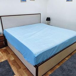 Waterproof Soft Non-Woven Mattress Protector Breathable Elastic Fitted Style Bed Cover 72"x78" - King, Light Blue-image-32