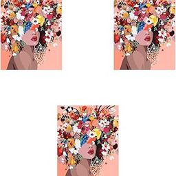 HASTHIP® Diamond Painting Kit for Adults Kids DIY Canvas Flowers Art Kits Suitable Home Leisure and Wall Decoration Gift 12x16inch 3PCS-image-57