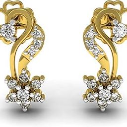 18KT Yellow Gold and Diamond Stud Earring for Women-image-56