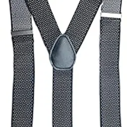 calixto Men’s Adjustable Y-Back Suspenders for Pants – Wide Clip-On Elastic Braces with Heavy-Duty Metal Clips, Stylish Black Diamond Pattern Suspenders for Formal, Casual, Wedding, Business Outfits-picture-19