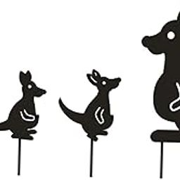 UJEAVETTE Animal Roo Set Yard Art Outdoor Garden Backyard Stakes Iron Yard Decor-picture-17