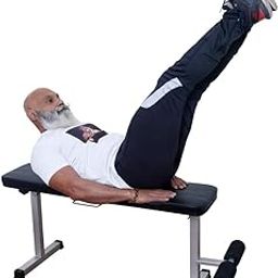 IBS Foldable Decline Flat Bench- for Strength Training Multipurpose Fitness Exercise Gym Workout, Heavy Duty Weight Flat Bench for Home & Gym(SILVER)-picture-5