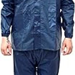 Kuber Industries PVC Raincoat for Men | Raincoat for Women| Waterproof Raincoat with Hood | Rain Coat for Men's Waterproof Bike (Navy Blue)-picture-35