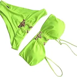 snappsy Women Bikini Set Swimwear Two Piece Bathing Suit Summer for Party Travel L Green-picture-40