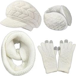 Winter Beanie Hat Touchscreen Gloves Long Scarf Set for Women and Men W-M-M6-49