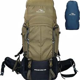 TRAWOC ARMOR PRO 60L Internal Fiber Frame Travel Backpack for Hiking Trekking Bag Camping Rucksack for Men & Women with Rain Cover Shoe Compartment HK013-23