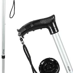 iWalk Walking Stick for Old People, Adult Men/Women, Patients & Physically Challenged with Adjustable Height Strong Steel Body (Silver).-image-81