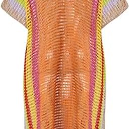 Swimsuit Cover Up for Women Knitting Vacation Sun Protection Clothing Orange-image-66