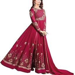 Women's Georgette Anarkali Semi Stitched Pink Salwar suit (F1130_Pink_Free Size)-picture-51