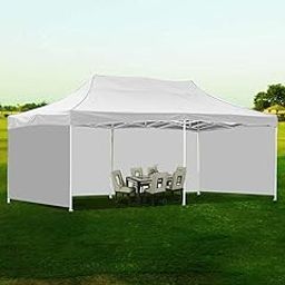 7 Star Decor 10x20 Ft Heavy-Duty Waterproof Pop-Up Canopy Tent with 3 Side Walls Portable Outdoor Gazebo for Garden Patio Events Weddings Commercial Advertising Market Stall Exhibition Camping-picture-21
